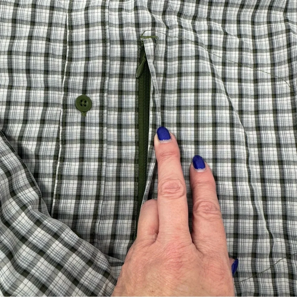 The North Face Tekware Mens XL Plaid Long Sleeve Button‎ Down Hiking Shirt Green